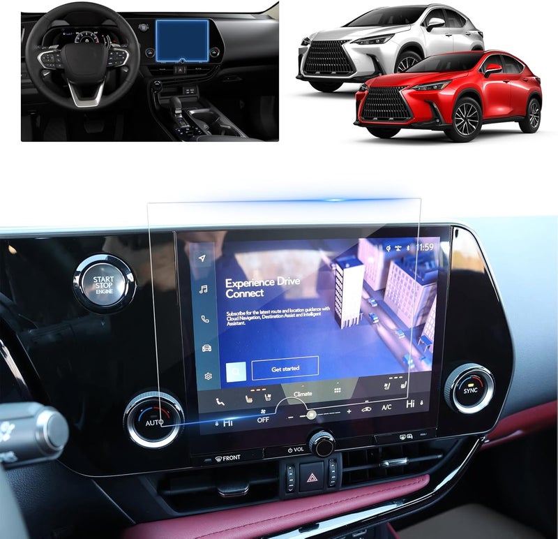 BSTW حماية شاشة لسيارة لكزس NX 2025 لشاشة 2022-2026 لكزس NX 250/350/350h هايبرد/450h+ PHEV بحجم 9.8 إنش لملحقات لكزس NX 2026 زجاج مقسى مضاد للخدش بصلابة 9H (NX 9.8 إنش HD) - Image 2